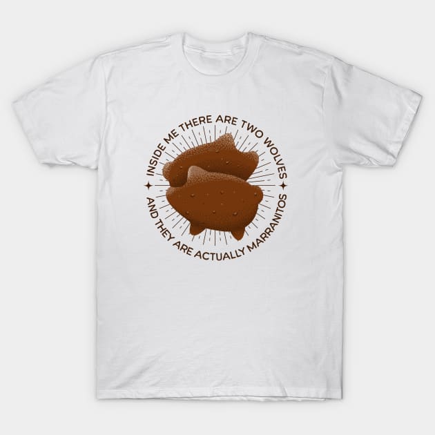 Two Wolves Marranitos Pan Dulce Funny Mexican Food T-Shirt by aaronsartroom